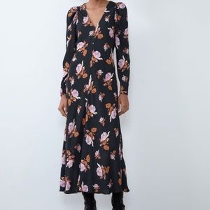 Zara floral midi dress- XS